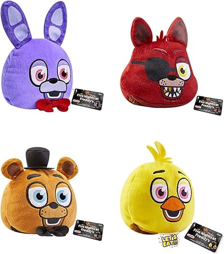 Funko FNAF Five Nights at Freddys - Juego de 4 cabezas reversibles de felpa - Freddy Foxy Bonnie y Chico