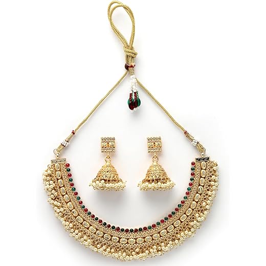 Indian Bridal Gold Plated Choker Necklace Set