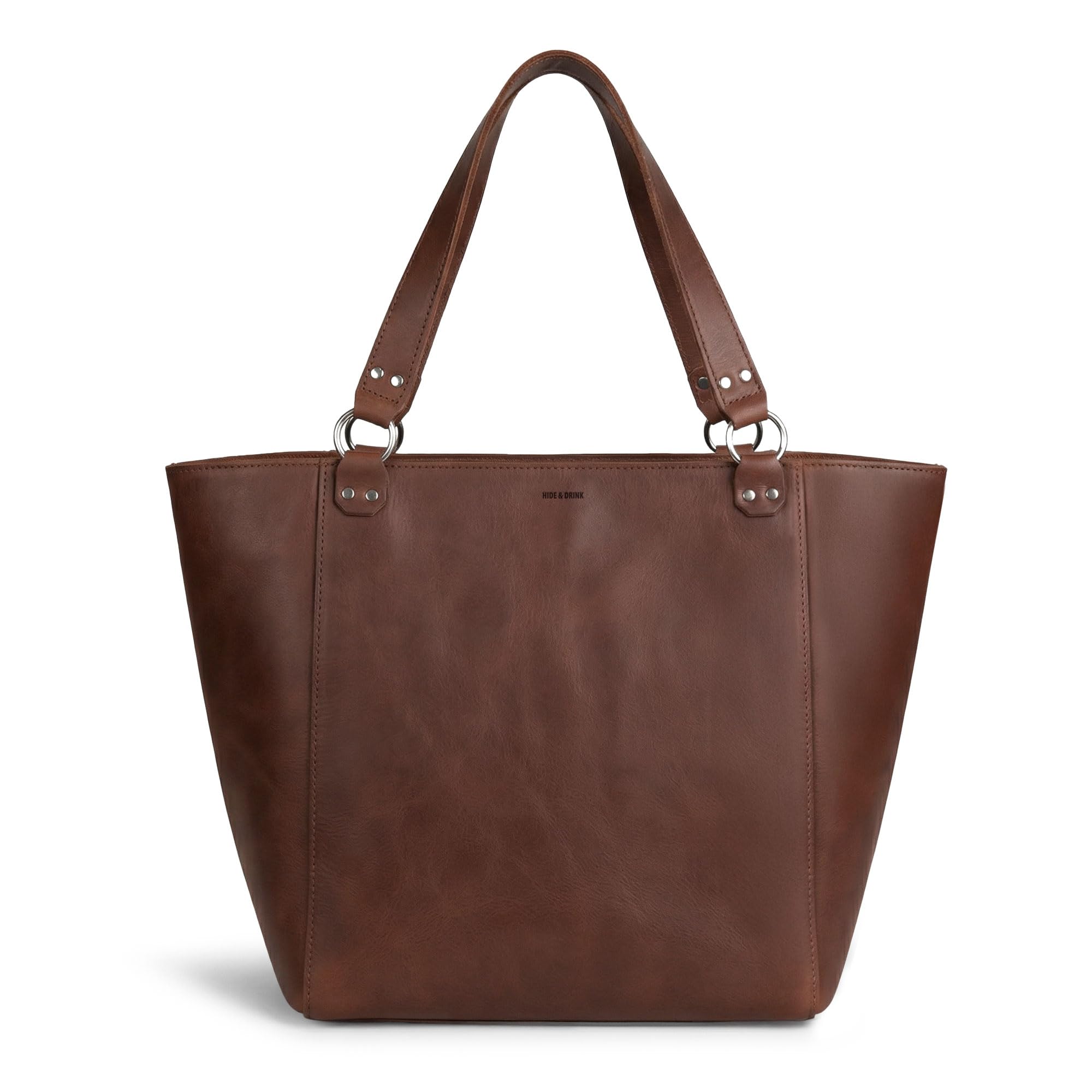Formal Tote Bag Handmade from Full Grain Leather - Long Lasting - Everyday Travel, Shopping, Minimalist