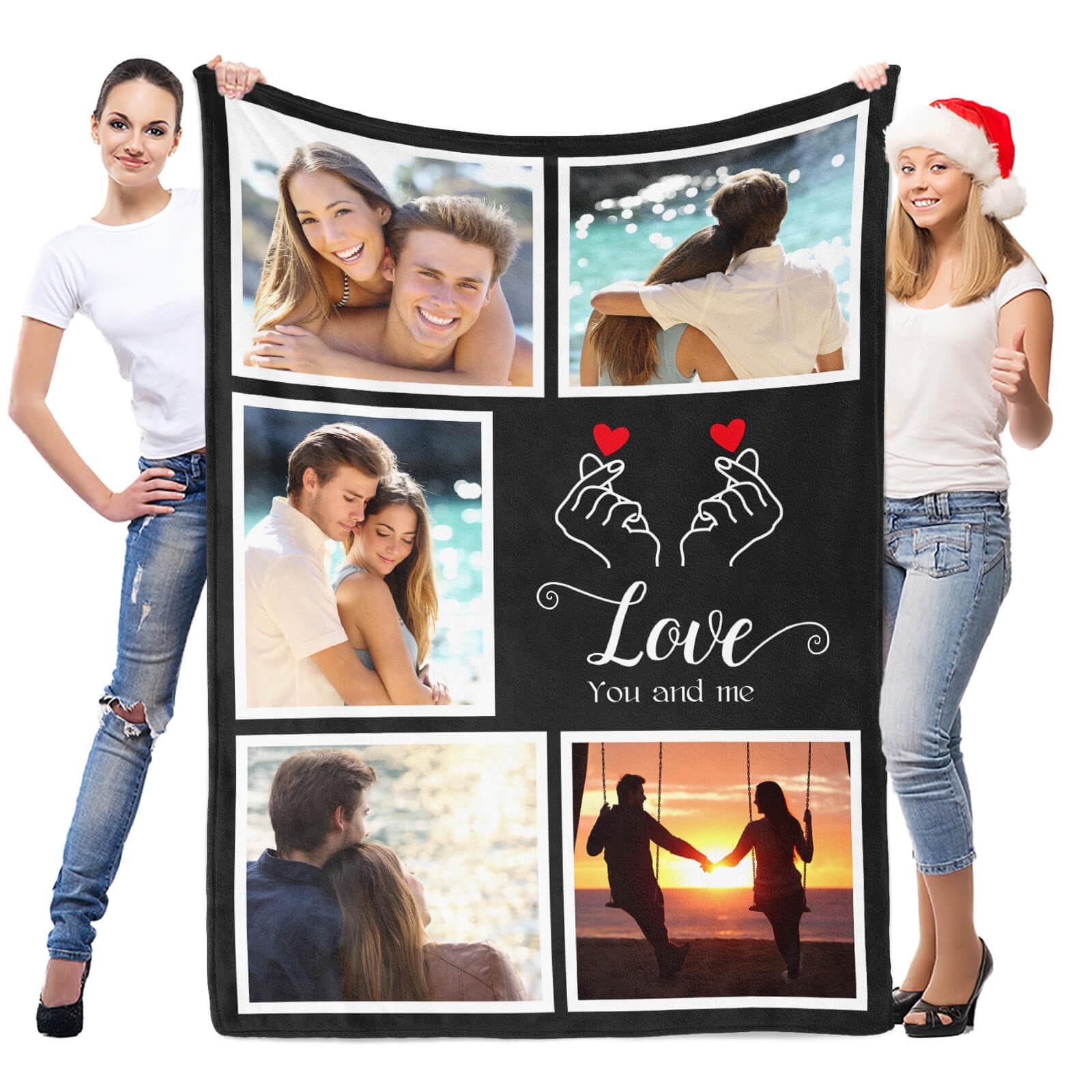 LNM Personalised Blanket with Photo, Personalised Photo Blanket, Customised Blankets, Custom Picture Blankets, Anniversary Birthday Gifts for Women Men Her Him Girlfriend Boyfriend Couple