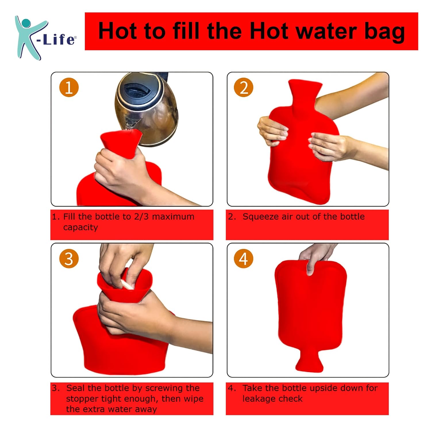 K-Life Leakes Proof Fat Rubber Non-Electrical 2L Hot Water Bag for Pen Relief (Red) K-Life Leakes Proof Fat Rubber Non-Electrical 2L Hot Water Bag for Pen Relief (Red)