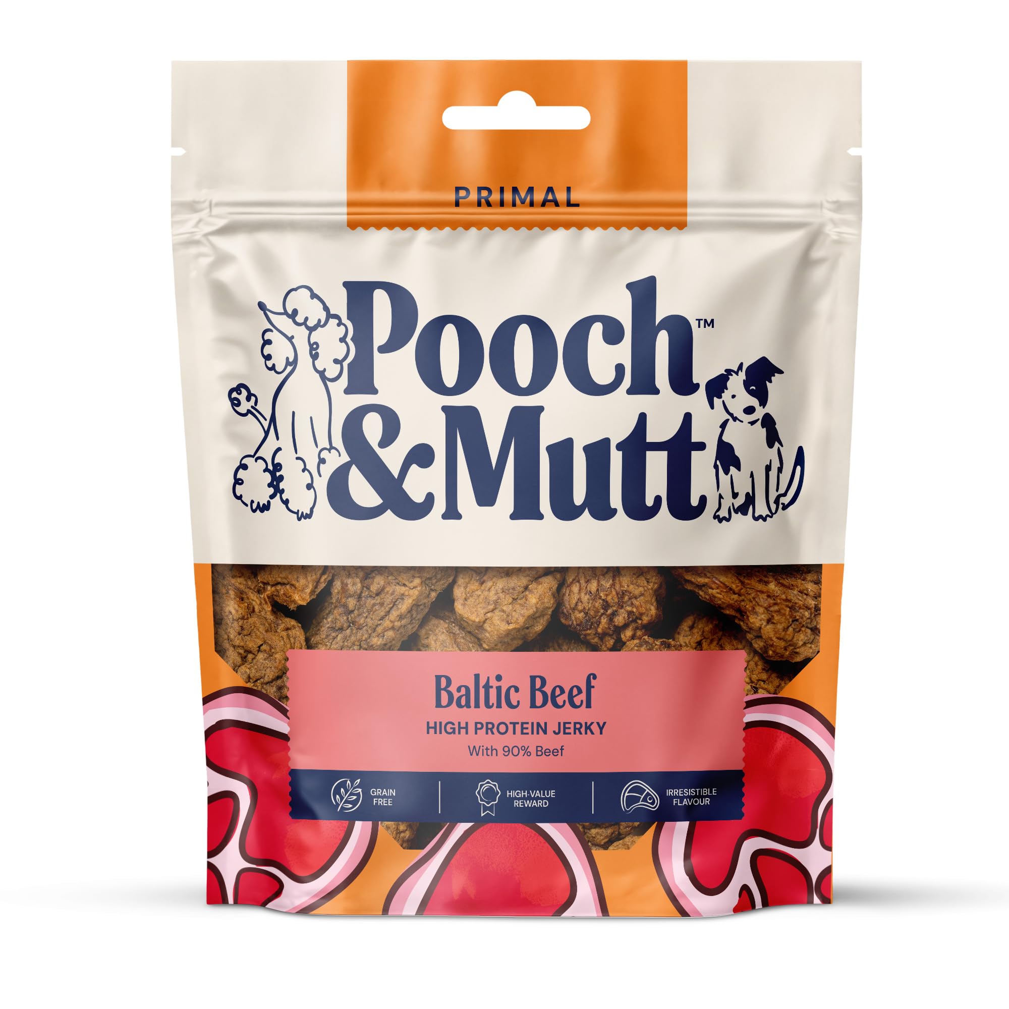 Pooch & Mutt Baltic Beef Flavoured Jerky Dog Treats (Grain Free), Pack of 1x210g