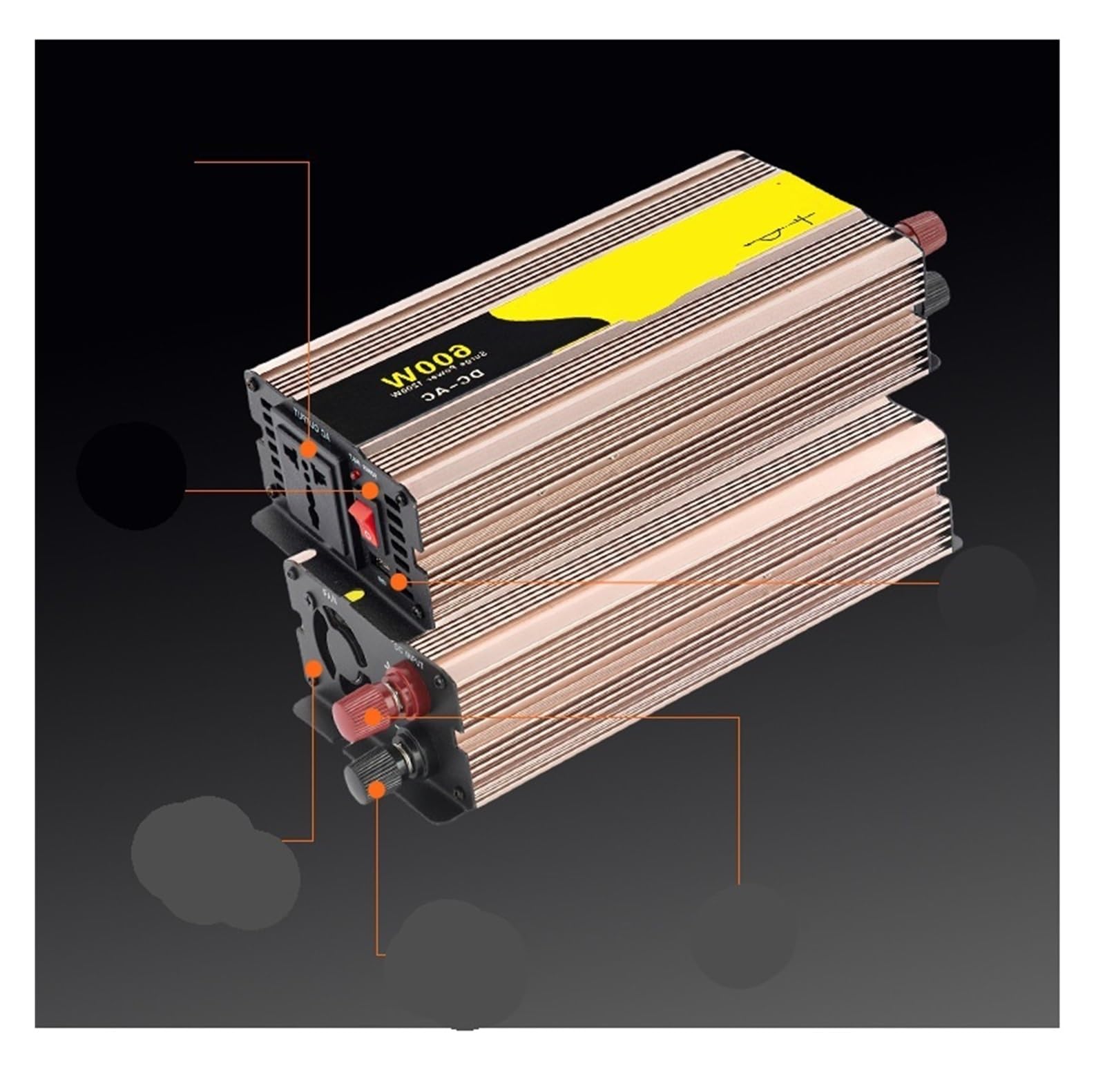 Falownik, Falownik samochodowy 600W Falownik sinusoidalny 48V Przetwornica napięcia samochodowego(12V-110V)