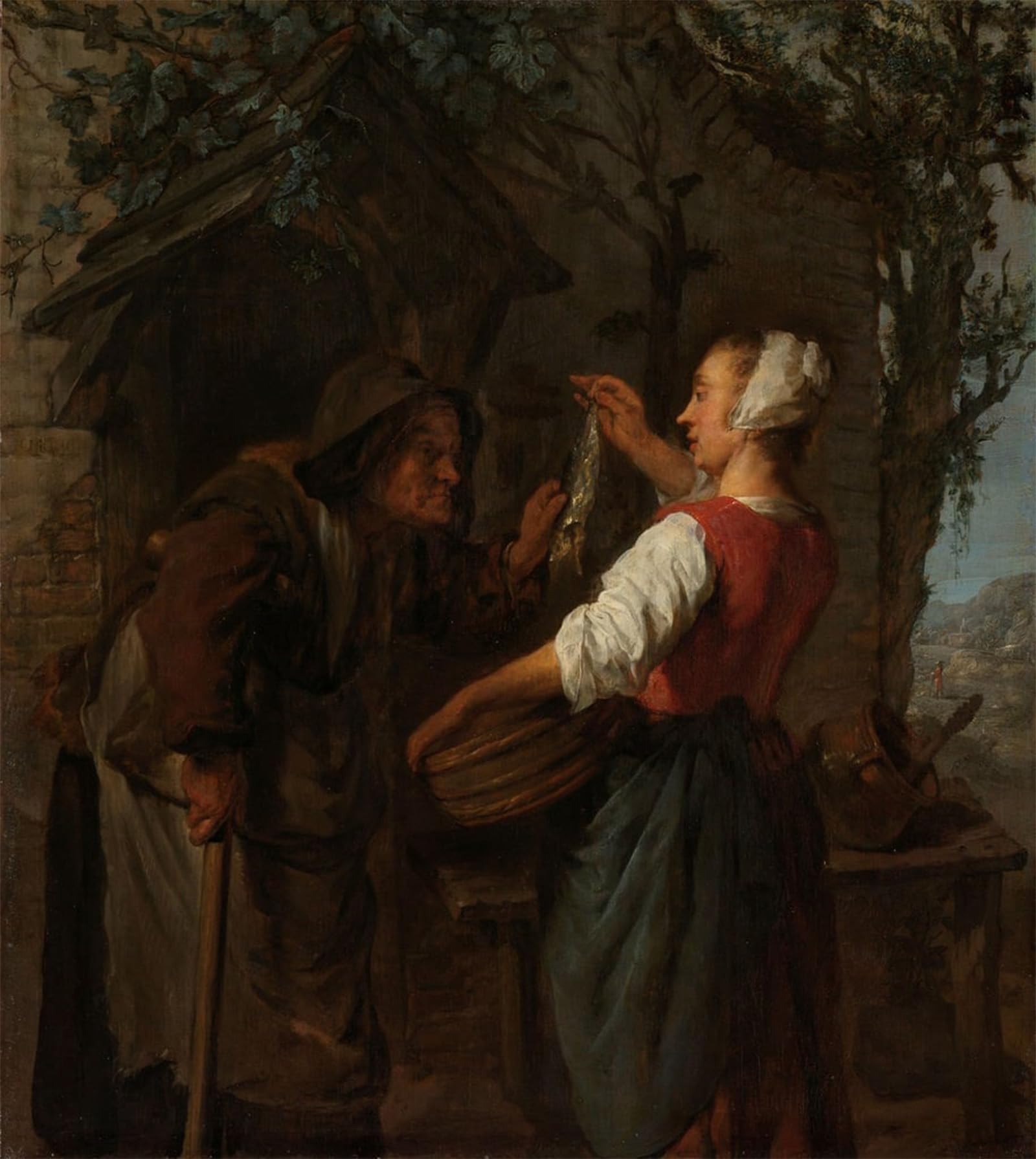 ARTXLXXBN Famous Print Painting Colorful Art Print the Herring seller by Gabriel Metsu Canvas Art Decorations for Home Decor 60x90cm