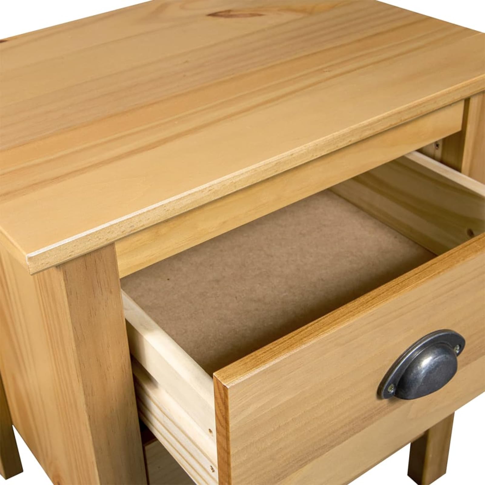 Homgoday Comodino Hill 46x35x49,5 cm in Legno Massello di Pino