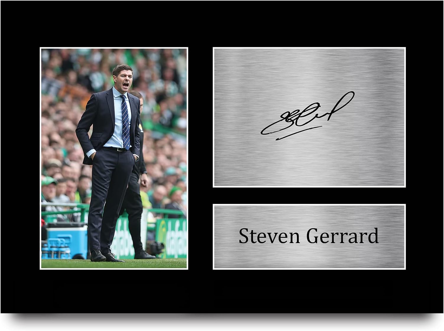 HWC Trading Steven Gerrard Gift Signed A4 Printed Autograph Glasgow Rangers Gifts Photo Display