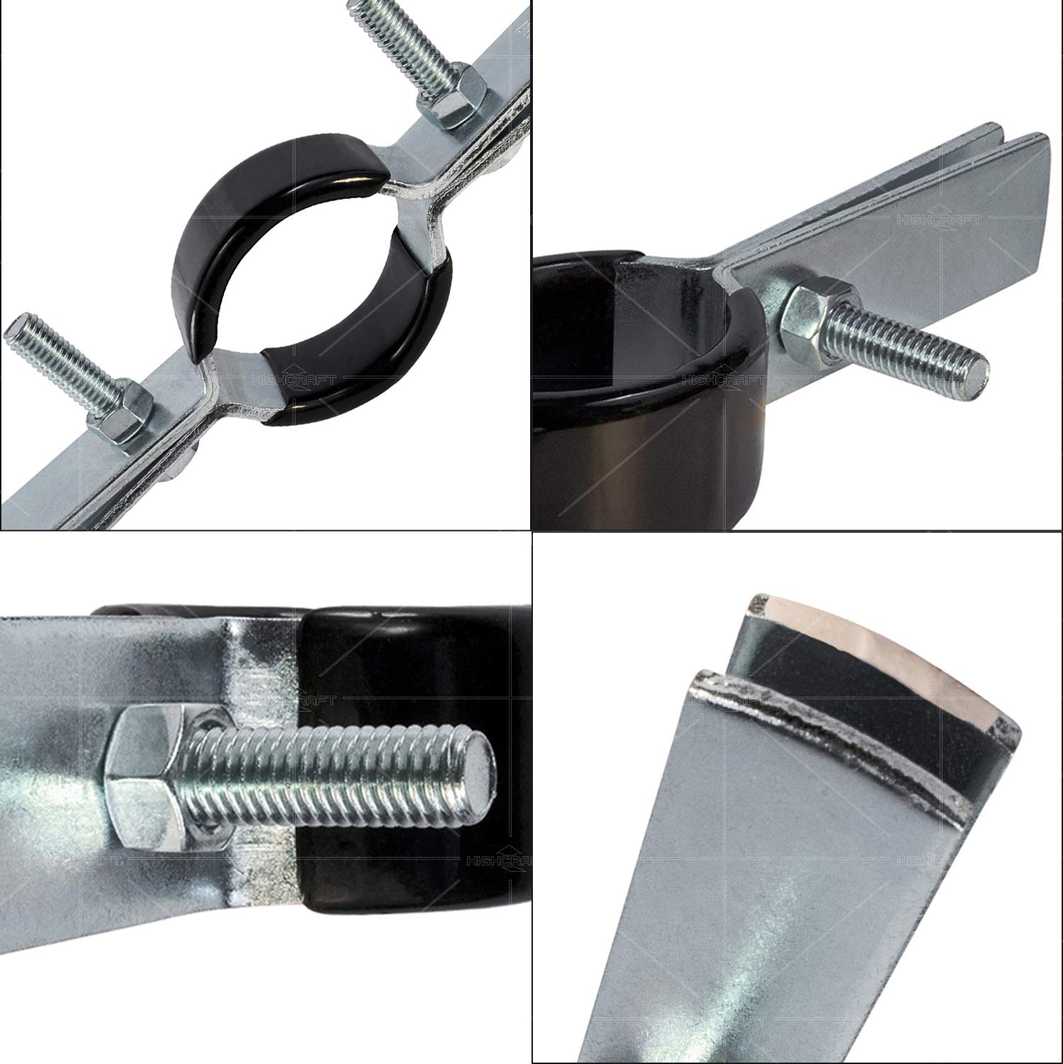 Highcraft - Soporte vertical para montaje en pared y techo de tuberías verticales, soporte de extensión de fontanería, correa de abrazadera para cobre, IPS, CPVC, PVC, tubos galvanizados