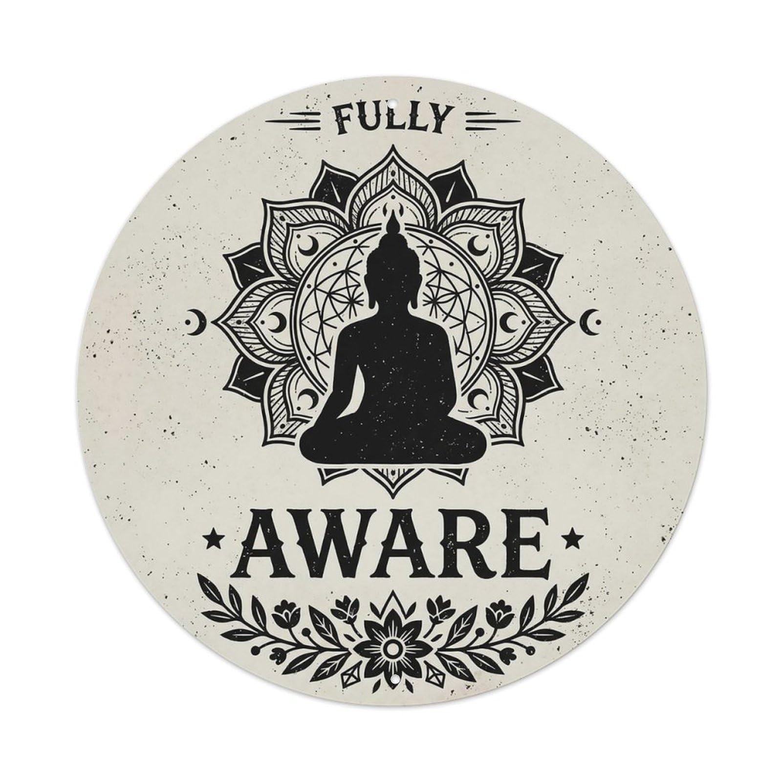 Zen Flower Meditation Den Aware Metal Tin Sign