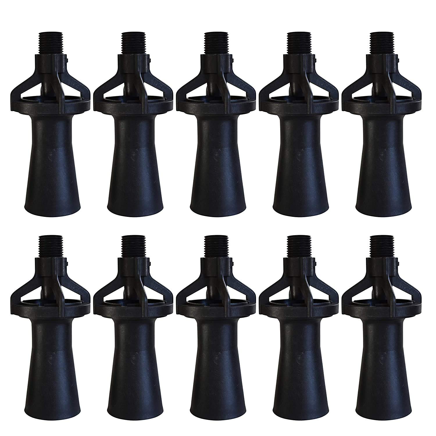 Eductor Nozzle - BSPT Fluid Mixing Eductors - Glass Reinforced Polypropylene - Minimal Maintenance and Clog Resistant Tank Mixing Agitation Nozzles - 1/4 inch (10 Count)