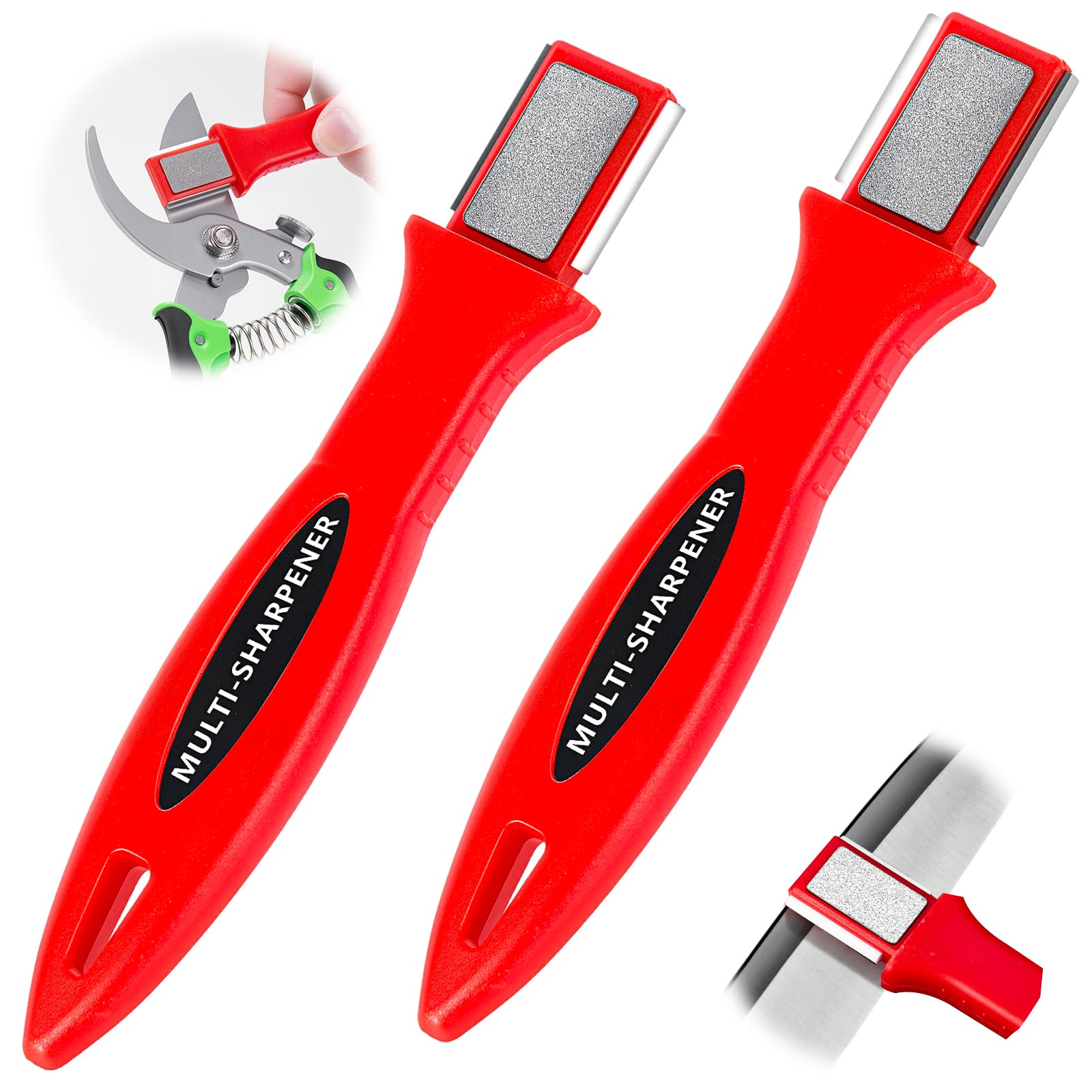 Inefticism 2-Pack Garden Tool Sharpener, Multi-Tool Blade Sharpener for Pruners, Scissors & Garden Tools, Compact & Portable Sharpening Stone for Outdoor, Kitchen & Gardening Tool Maintenance