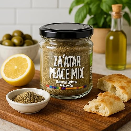 Miniatura 8 de SINDYANNA OF GALILEE Zaatar Spice Mix mezcla de comercio justo za'atar se produce en Galilea, Hecho en Israel, perfecto para agregar al pan, pollo y