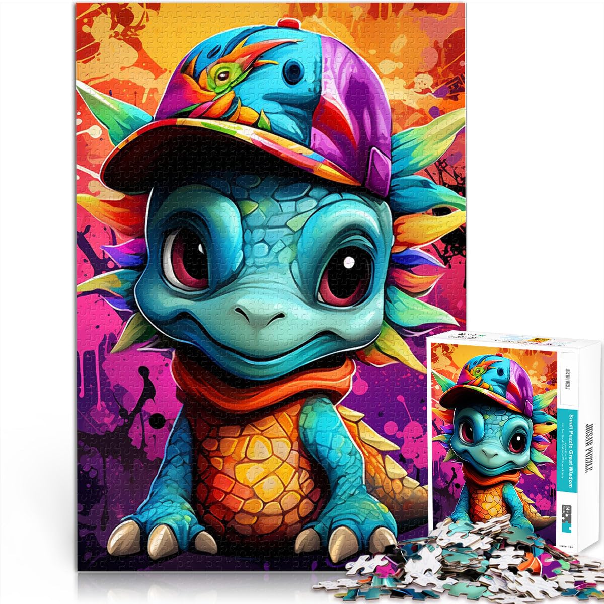 Puzzle pour Adultes 2000 pièces Art Dragon Bébé Puzzle pour Jeu éducatif Défi Jouet Illustration Cadeau 27,56 po x 39,37 po pour Les 14 Ans