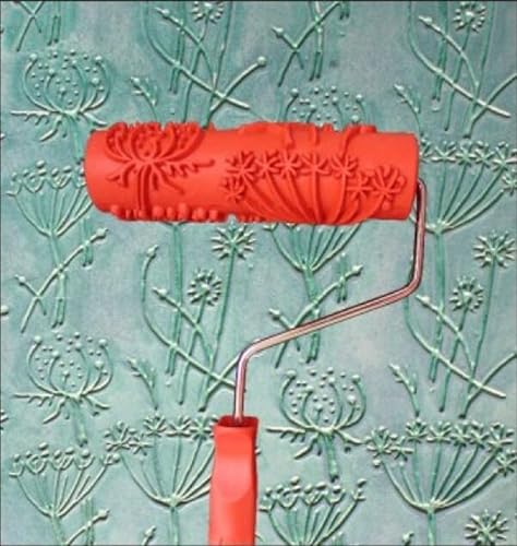 BUUEERR Rodillo de goma decorativo con patrón de 7 "DIY con mango de plástico (modelo EG346)