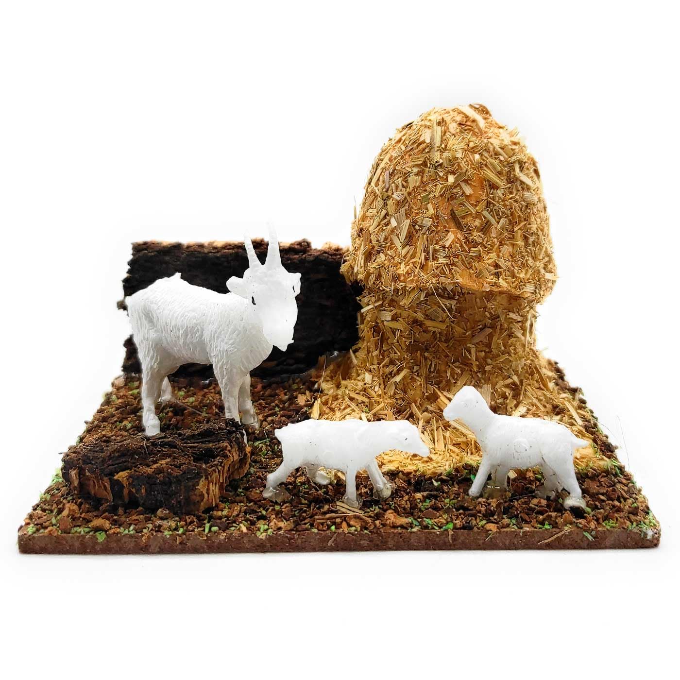 Statuina Bancarella Verdura Per Presepe - In Resina, 13.2x8x4 Cm
