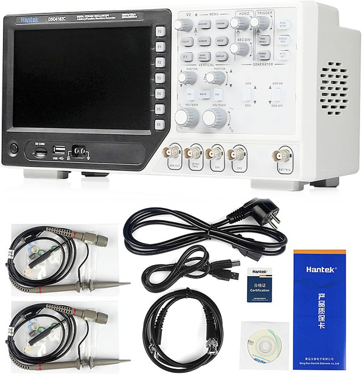Hantek DSO4102C Digital Multimeter Oscilloscope USB 100MHz 2 Channels LCD Display Waveform Generator