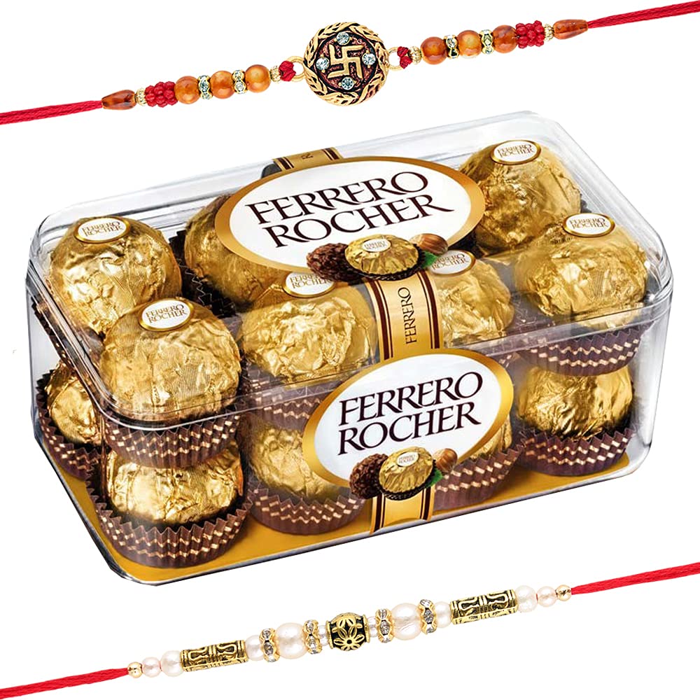 SFU E Com Combo of Ferrero Rocher, 16 Pieces with Set-of 2 Rakhi (B07G9N5WHW) Amazon Price History, Amazon Price Tracker