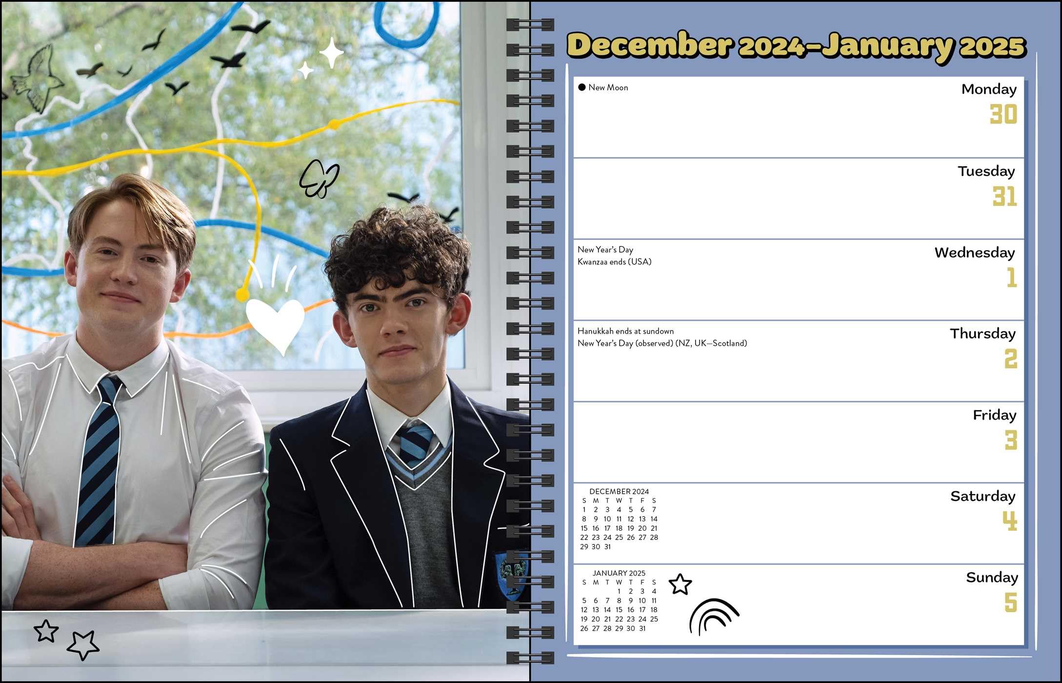 Heartstopper 16-Month 2024-2025 Weekly/Monthly Planner Calendar with Bonus Stick