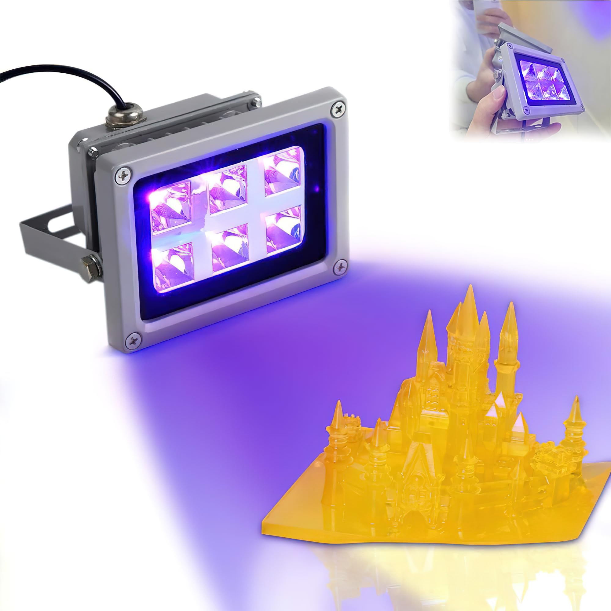 Kidoca UV Light for Resin Art, UV Lamp, UV Curing Lamp, UV Resin Lamp, LED 3D Printer SLA DLP LCD 3D Printing Machine, 405nm LED Lights to Solidify Photosensitive Resin, UV Lamp for Resin Art (B0D6GKS9VG) Amazon Price History, Amazon Price Tracker