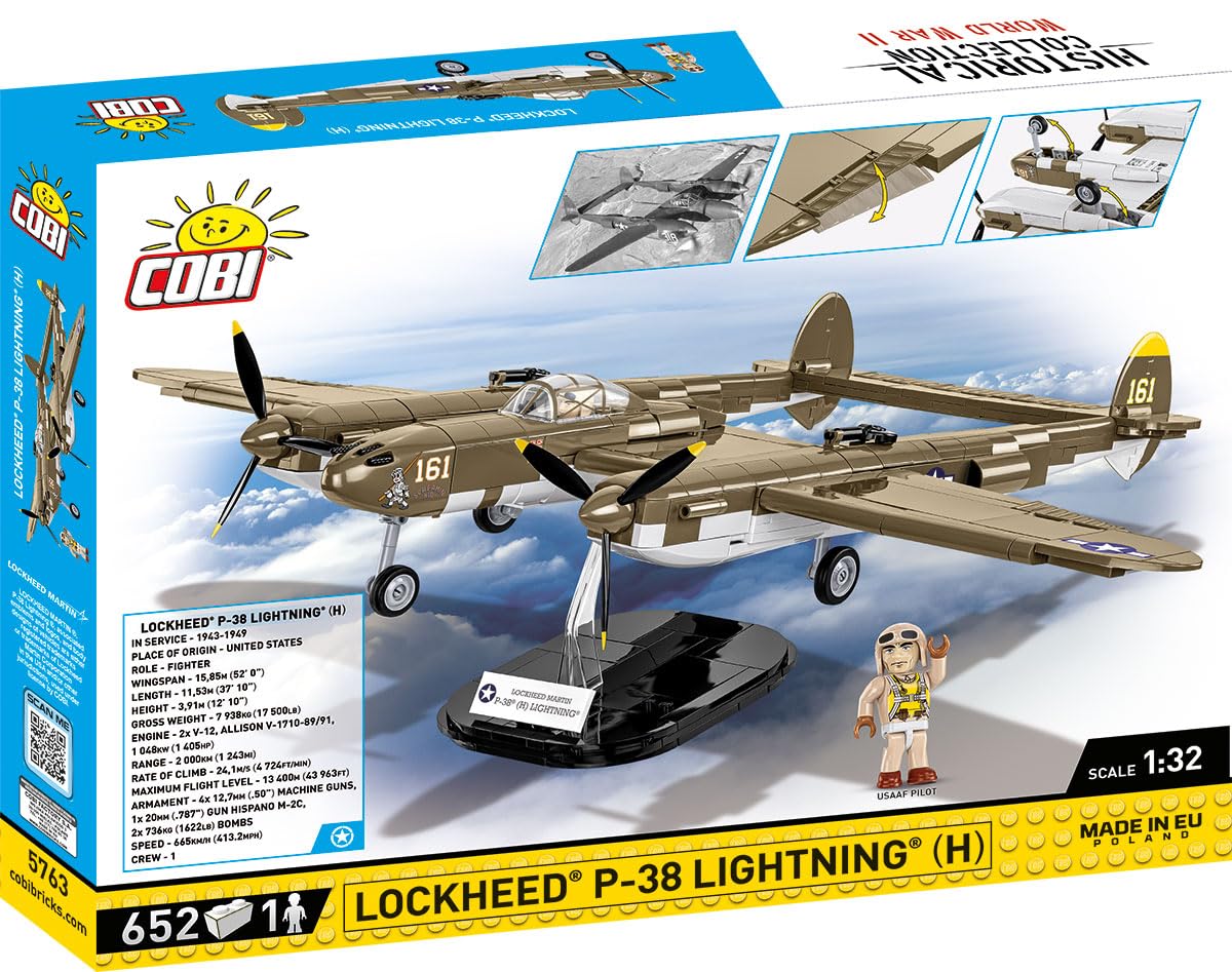 Cobi Historical Collection World War II 5763 Lockheed P-38H Lightning 5763