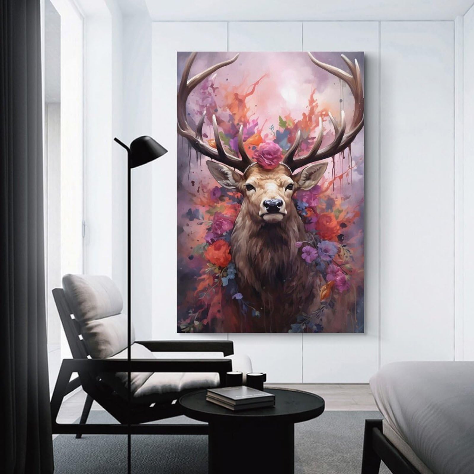 Junmoney Unframe-Style-14-2 Elk The Royal Beaute Room Decor Wall Art 16X24inch(40X60cm), For Bedroom, Guest Room Or Reading Nook, An Easy Wall Refresh For Bedrooms