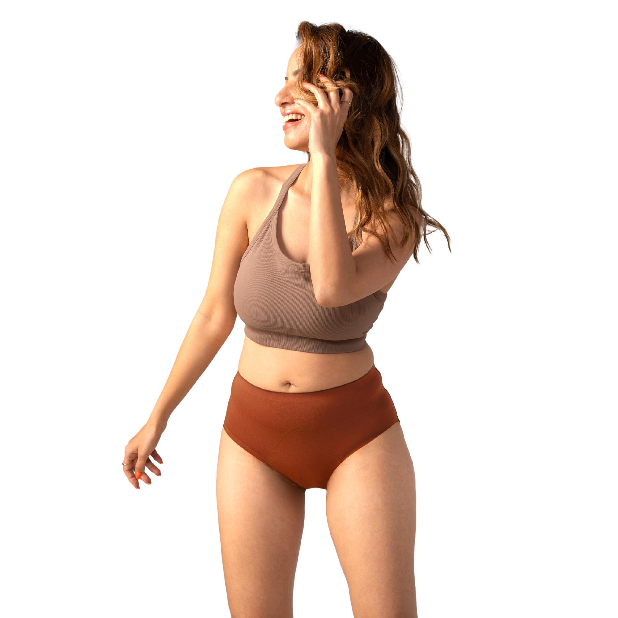 mahina Modal Period Panty for Girls & Women - Dark Brown, No Pads Required, Mid-Waist, Reusable, Leakproof, No Rashes-picture-46