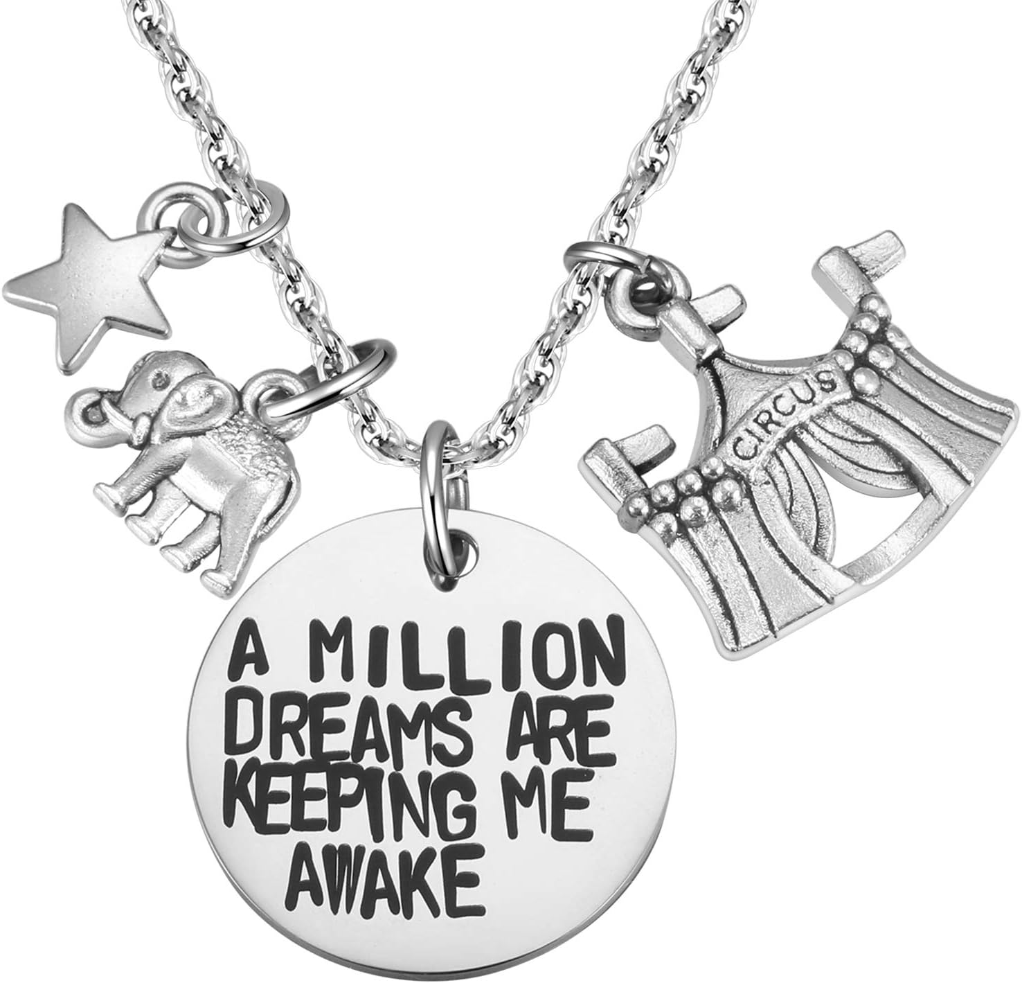 MIXJOYRalukiia MIXJOY The Greatest Showman Inspired a Million Dreams are Keeping Me Awake Necklace