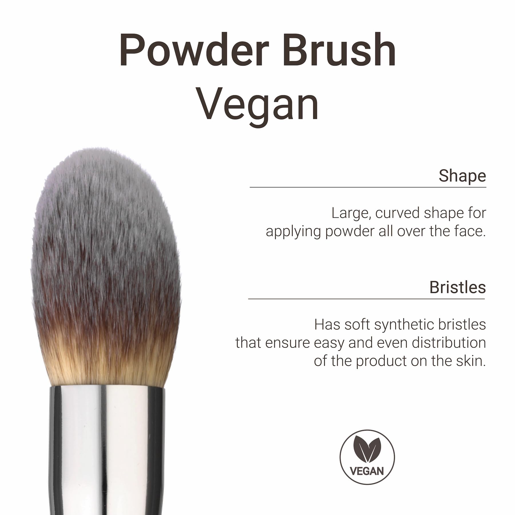 Sandstone Scandinavia Powder Brush - Large, Fluffy Makeup Brush for Even Powder Application - Ultra-Soft Vegan Bristles - Cruelty-Free - Image 3