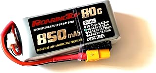 RoaringTop LiPo Battery Pack 80C 850mAh 4S 14.8V with XT60 Plug for RC Car Boat Truck Heli Airplane