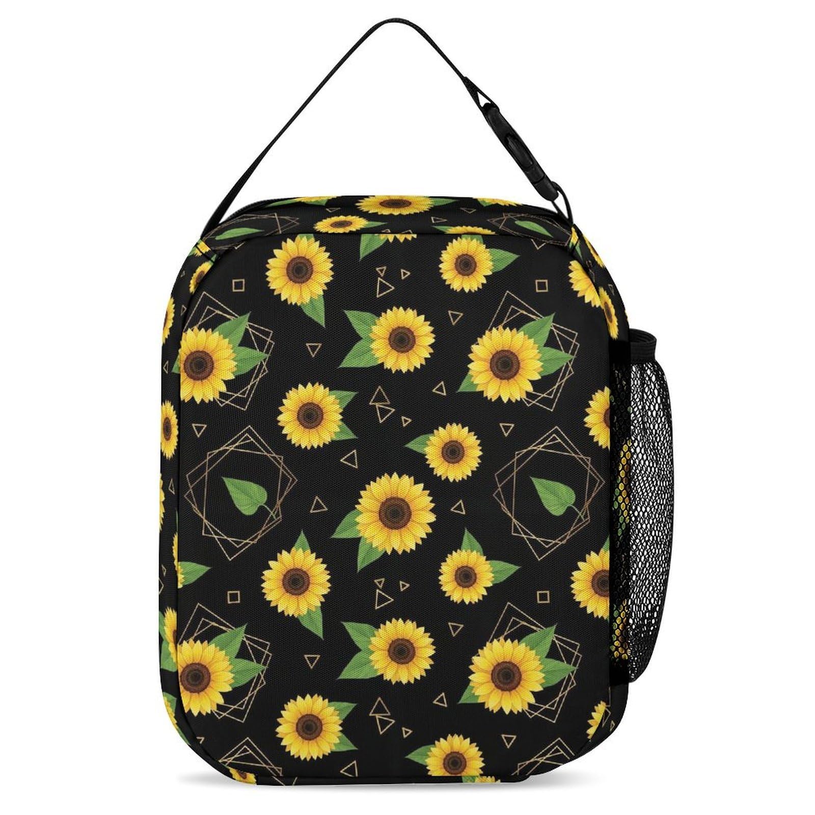 Sac à dos léger avec boîte à lunch, trousse de maquillage et rangement (motif tournesol (11))