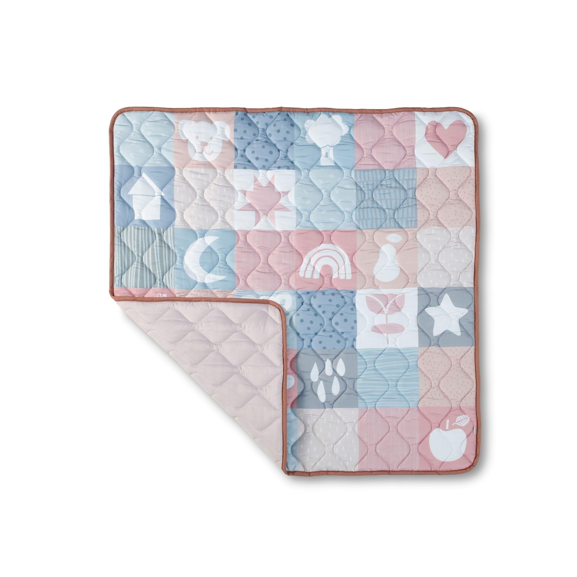 Nuby Quilted Baby Playmat - Padded Floormat with Anti Slip | Suitbale from Birth | Machine Washable | 127 x 127 cm (Patchwork)