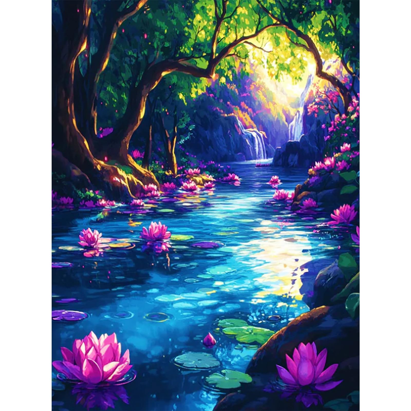 Cytheron Cydp1p02 Diamond Art Kits, 5D River Diamond Painting For Adults, Diy Waterfall Landscape Full Round Dots Drill Gem Art Kits For Gift Home Wall Decor 12X16 Inch