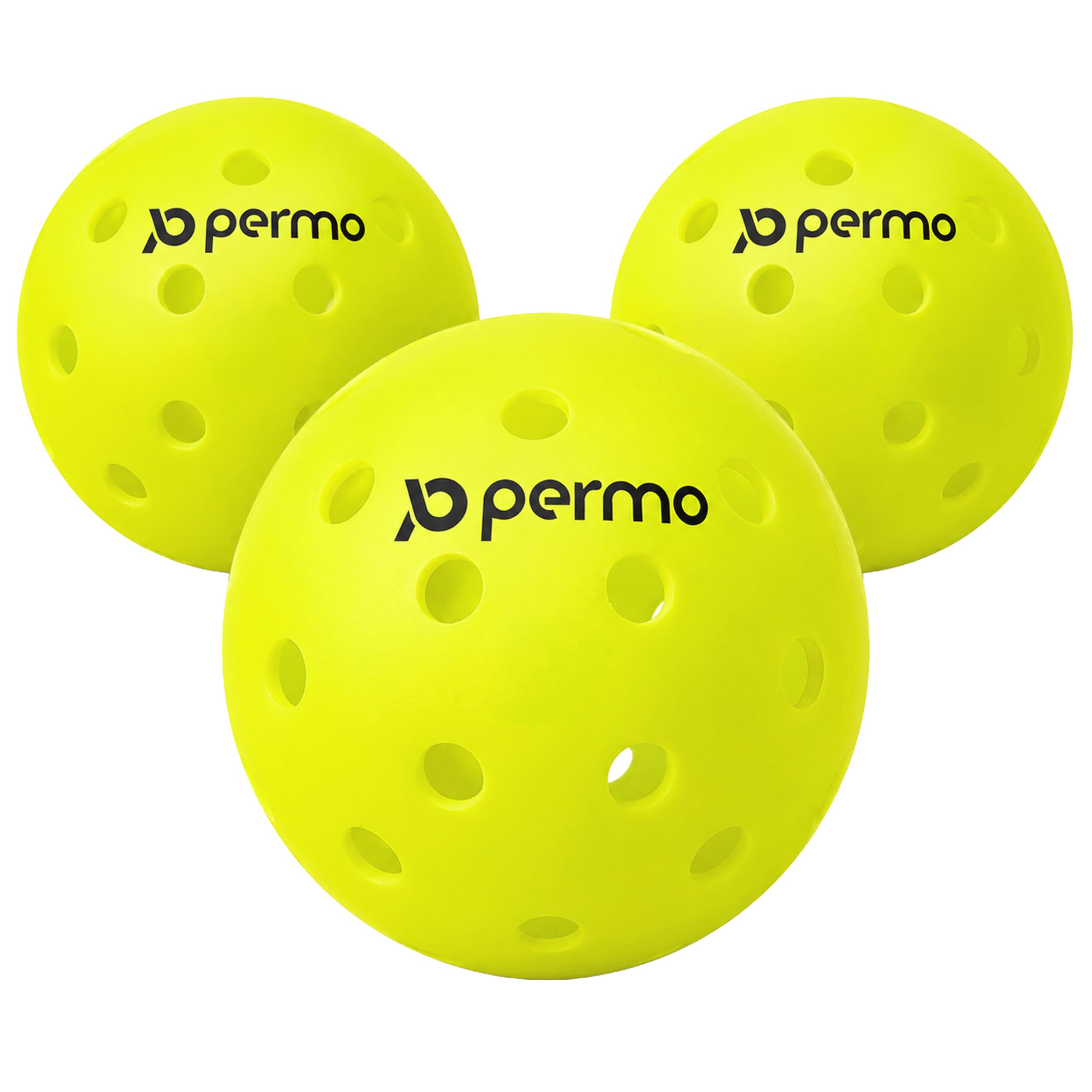 permo Dinkmaster TM Tournament Pickleballs, (Pack of 3) 40 Holes Indoor Outdoor Rotational Mould, High Visibility Ball, Durable, Balanced & Stable Bounce, Perfect for Lob, Dink & Rallies, Yellow-image-49