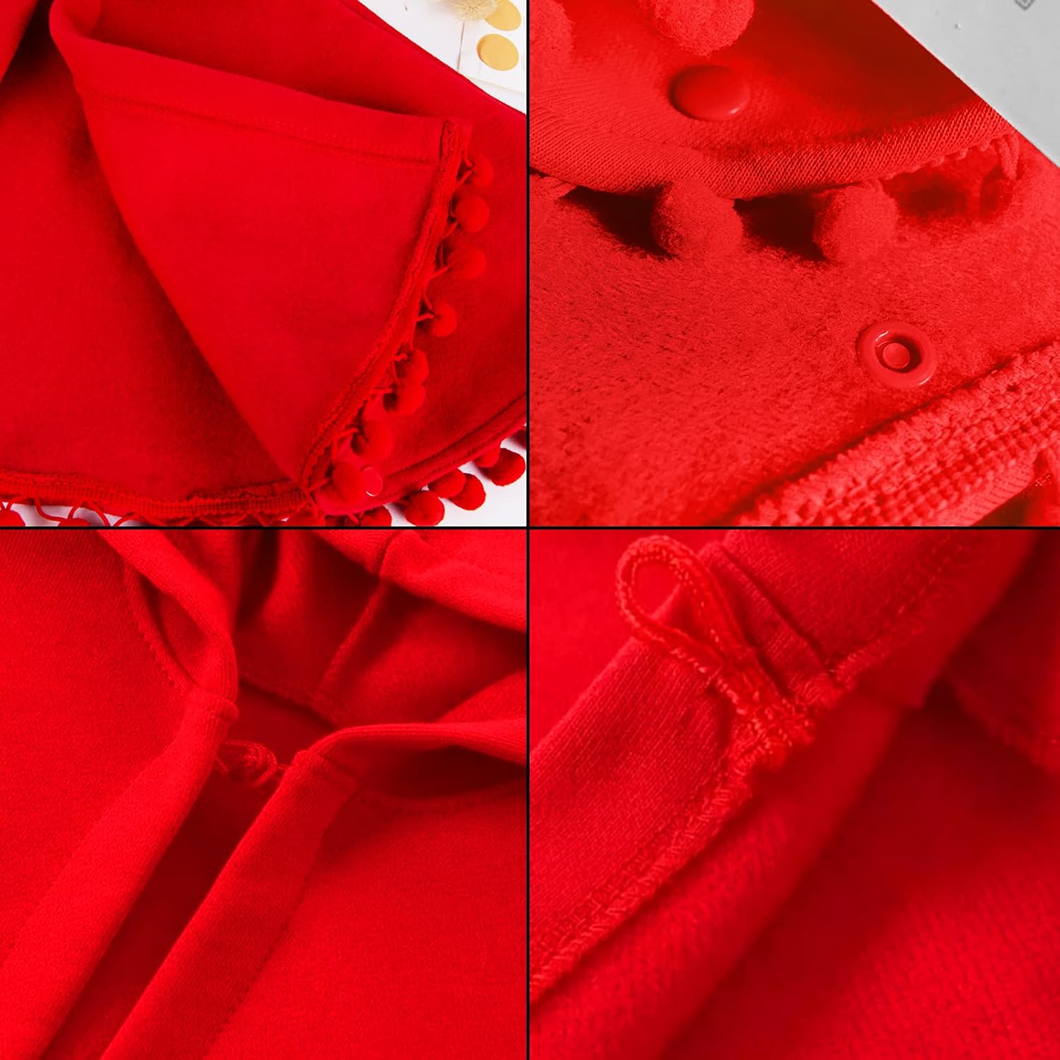 Baby Toddler Halloween Christmas Hooded Cloak Little Red Riding Hood Cape Winter Hooded Outerwear Capes Poncho Coat 1-4T