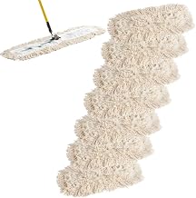 12 Pack 48" x 5" 100% Cotton Dust Mop Head Refills, Heavy-Duty Wall Sweeper Mop, Perfect Replacement Dry Dust Mop Floor Pads for Industrial and Commercial Spaces