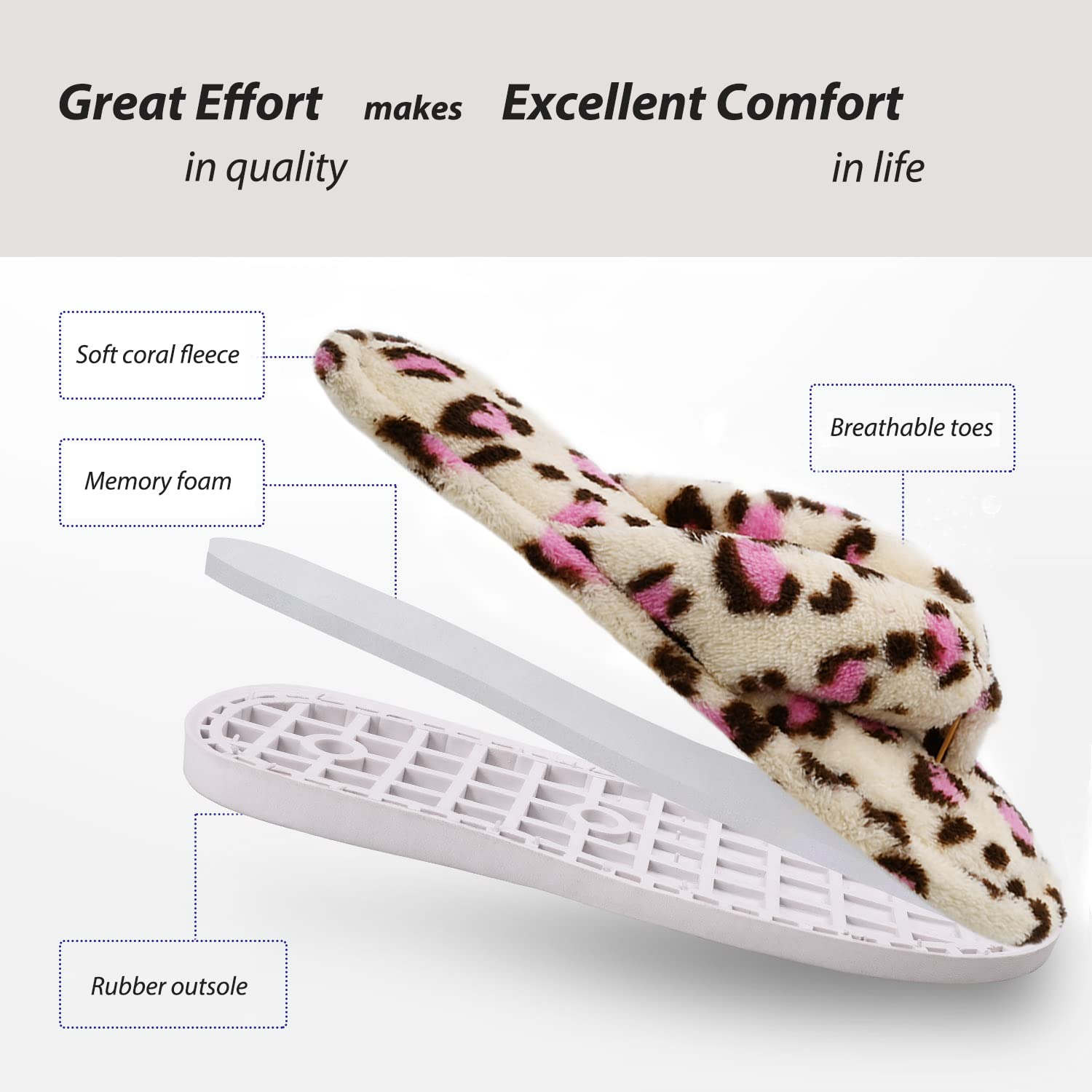 Pantofole da donna in pile corallo infradito da casa da donna