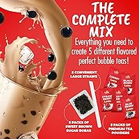 Vista 16 de Fusion Select Auténtico kit de té de burbujas extra rico (5 paquetes), bebida de té de burbujas, perlas de tapioca Boba, pajitas, sabores populares