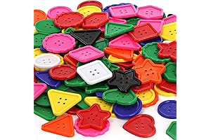 Frcctre 150 Pcs Shape Buttons for Preschool Sorting