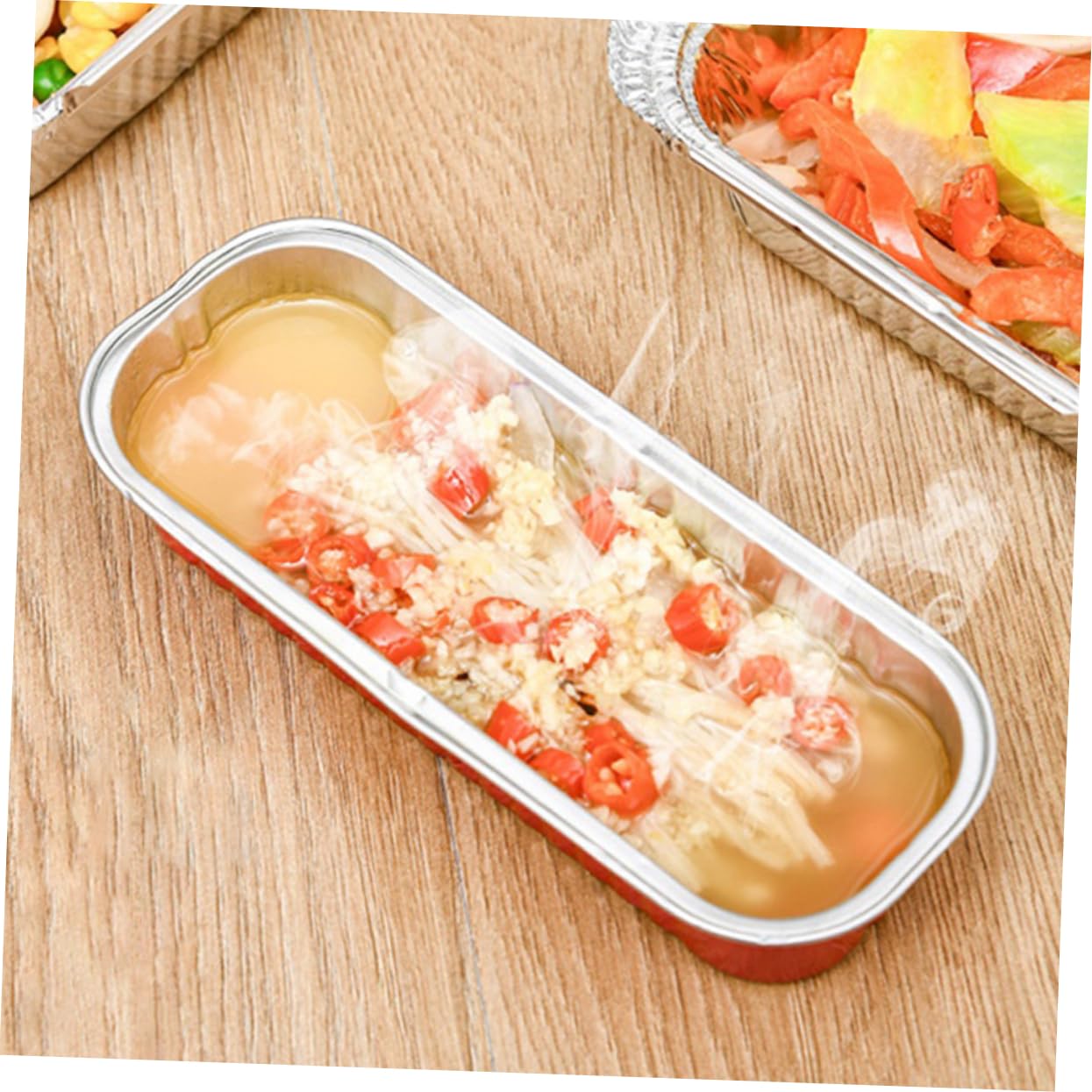 SOLUSTRE 2sets Heavy Duty Aluminum Foil Barbecue Boxes Food Containers for Parties Bbq and Picnics Capacity for Cooking and 10pcs*2