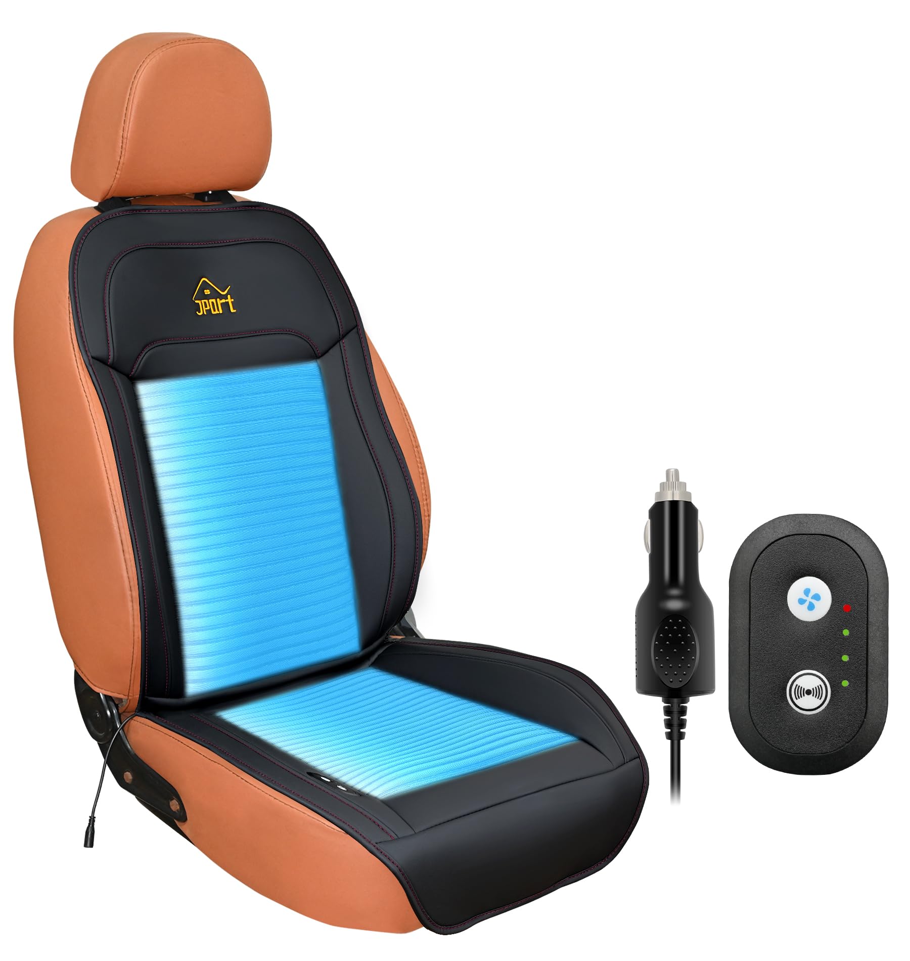 Photo 1 of JPart Cooling Seat Covers for Cars, 12V-24V Cooling Car seat Cover with 12 Fans and Massage, Car Seat Cooler for Truck, SUV, Sedan, Black
