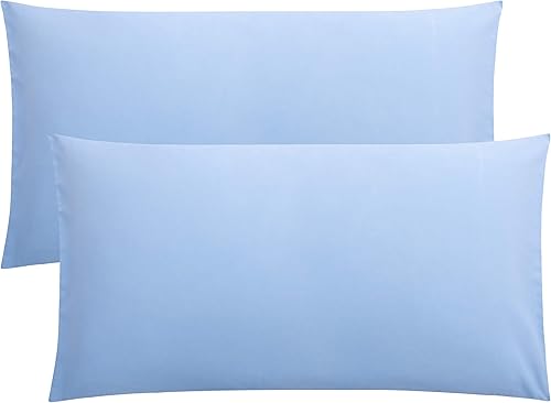FLXXIE Microfiber Pillow Cases Queen Size Set of 2, Soft Pillowcases with Envelope Closure, Wrinkle Resistant Pillow Covers, 20x30, Black