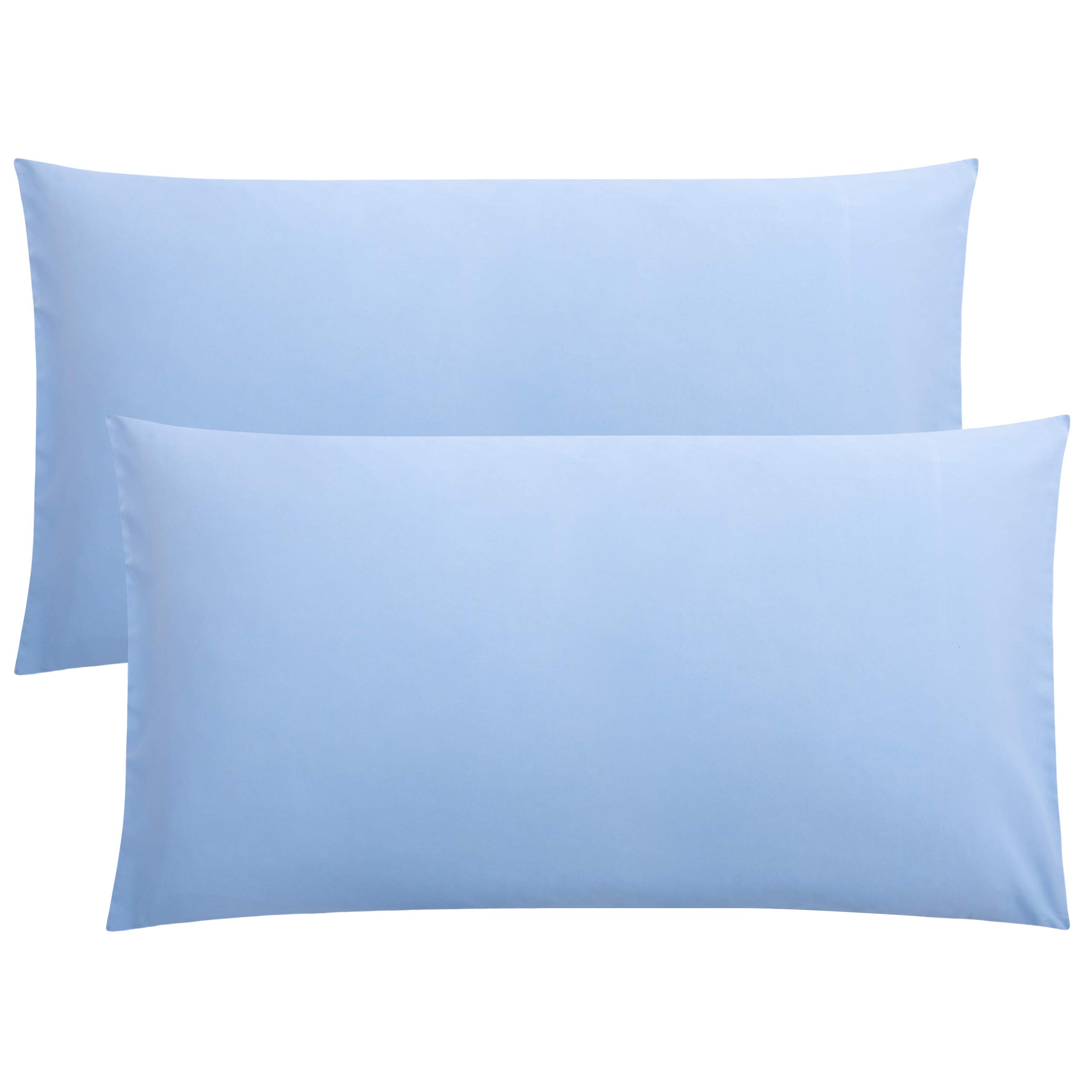 FLXXIE 2-Pack Microfiber King Pillow Cases, Envelope Closure, Sky Blue