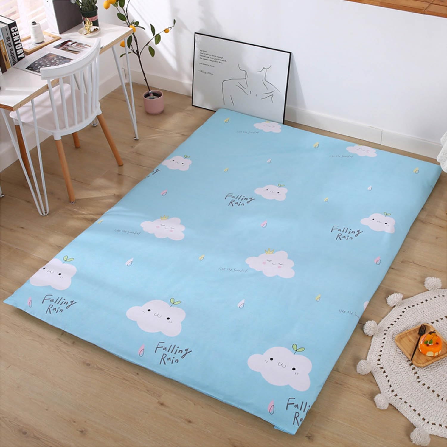 Colchón de futón japonés lavable de algodón para suelo de tatami tradicional