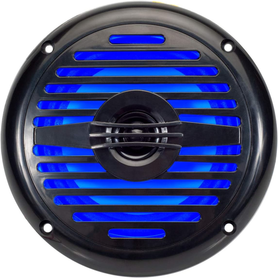 5.25” Water Resistant Coaxial Speakers with Blue LED Lights for Marine, RVs, & Hot Tubs – Pair