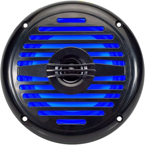 Miniatura 3 de Magnadyne Altavoces coaxiales resistentes al agua de 5.25 pulgadas con luces LED azules para marina, RV y jacuzzis - Par