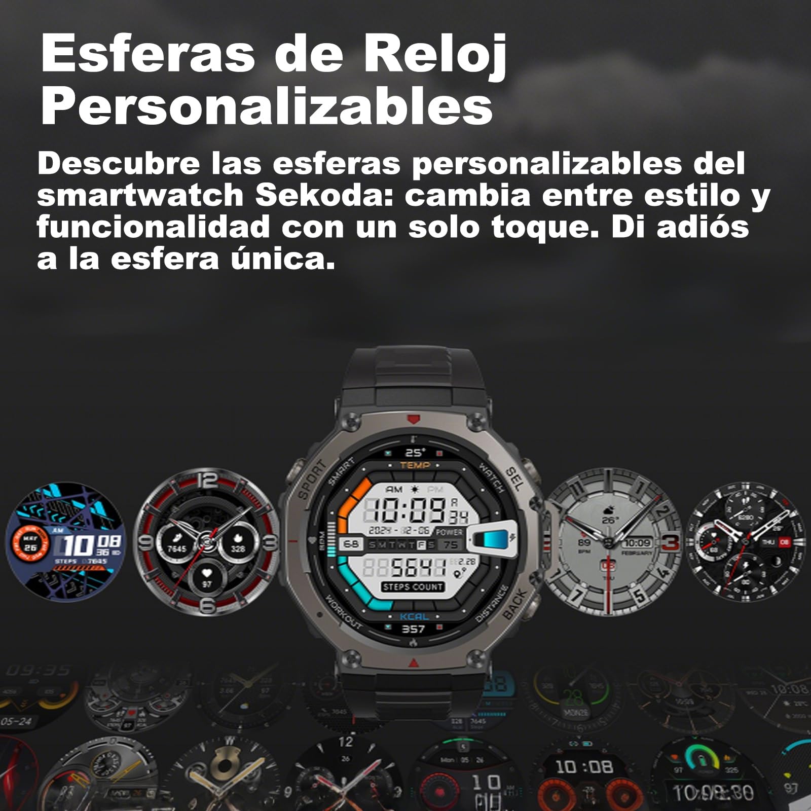 Reloj Inteligente GPS Frecuencia Dual con Mapas Offline, 1.43" AMOLED, Llamadas Bluetooth y Altavoz, +170 Modos Deportivos, Monitor Cardiaco SpO2 24/7 Batería hasta 15 Días Resistente al Agua (Negro)