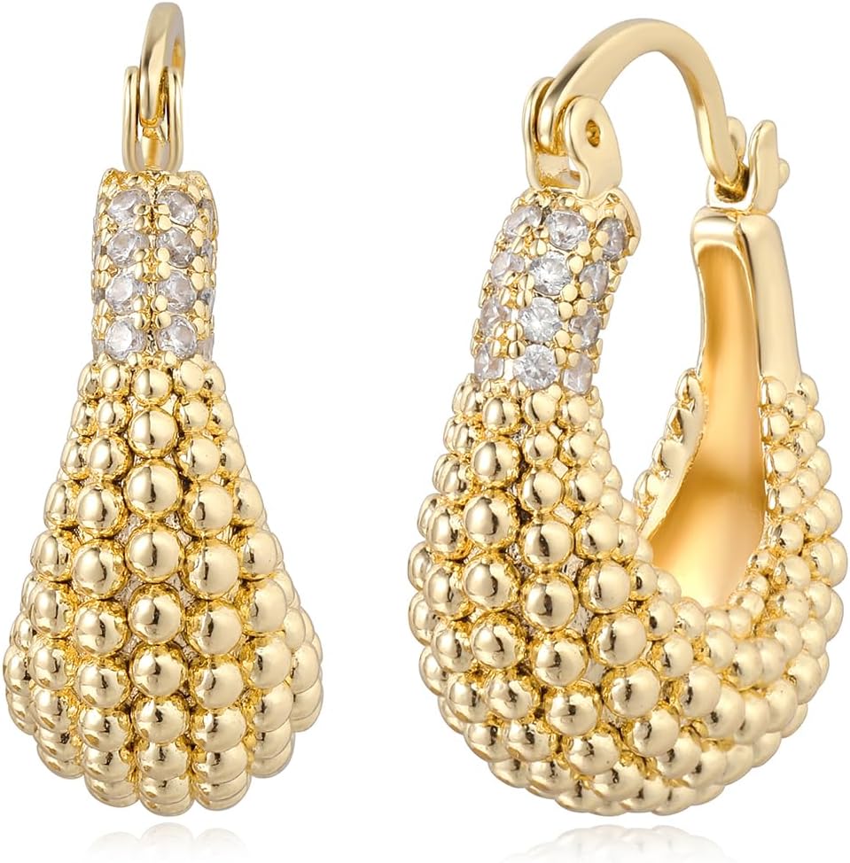 MYEARS Women Hoop Earrings Gold 14K Simple Hypoallergenic Everyday Jewelry