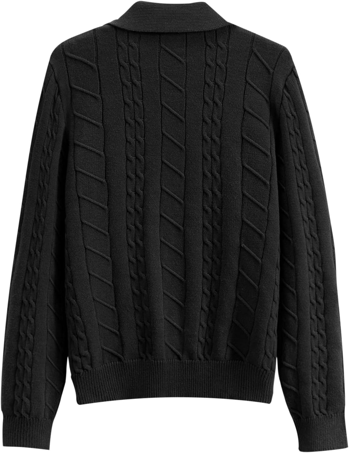Aelfric Eden Womens Fall Long Sleeve Sweater Button Down Polo Lapel V Neck Cable Knitted Pullover Fashion Outfits - Image 3