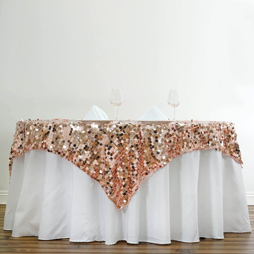 Tableclothsfactory 72" Premium Big Payette Sequin Overlay for Wedding Banquet Catering Party Table Decorations-Hunter Emerald Green