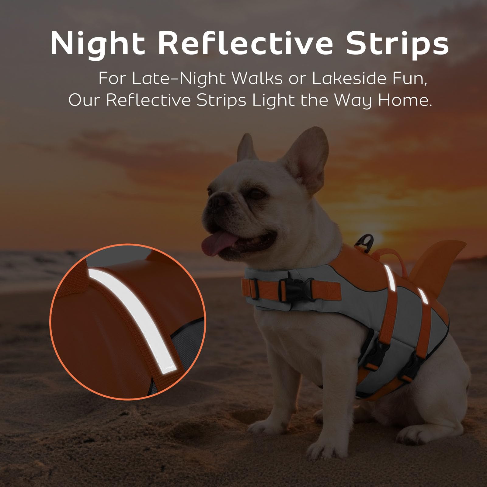 CITÉTOILE Perro Chaleco Salvavidas Chaqueta Mascotas Salvavidas Reflexivo para Piscina, Playa, Canotaje, para Perros pequeños, medianos, Grandes Que entrenan con manija de Rescate Naranja S