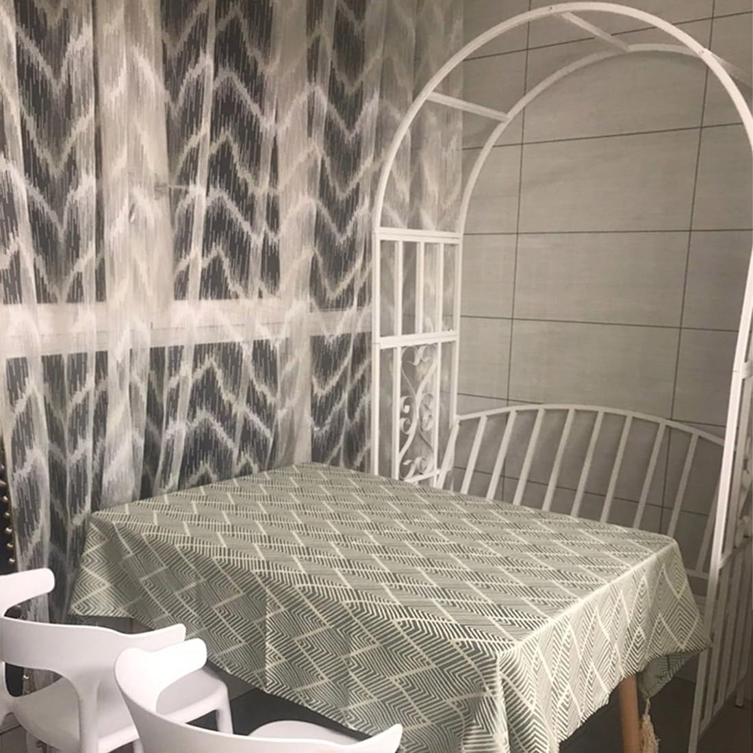 Generisch 2 m Gartenbogen mit Bank,Metall Rosenbogen mit Sitzbank,Torbogen Rankhilfe für Kletterpflanzen,Rankbogen für Garten,2-Sitzer Rankgitter Bank Spalier Pergola für Rasen Terrasse(Weiß)